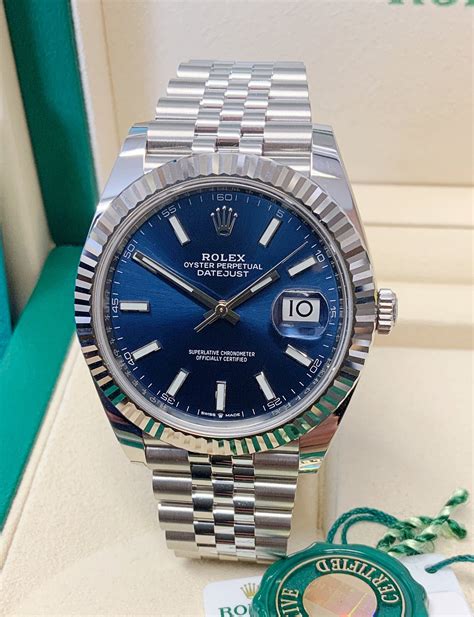 rolex datejust 41 blu|rolex datejust 41mm price.